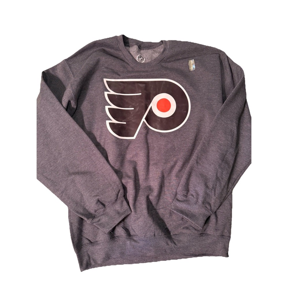 NHL Philadelphia Flyers Grey Logo Crewneck Sweatshirt size M